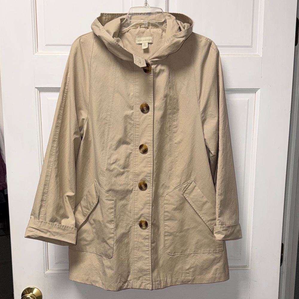 Appleseeds Tan Utility Jacket with Hood